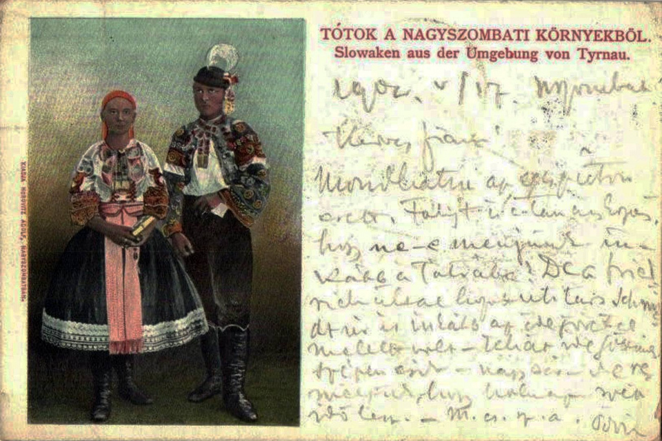 Trnavské kroje na pohľadnici | Zdroj: Fotky stará Trnava