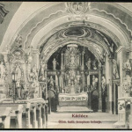 Vyzdobený kostol v Kátlovciach na historickej pohľadnici |  Zdroj : Hungaricana