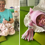 Pani Eva a spokojný novorodenec s chobotničkou | Zdroj: TS