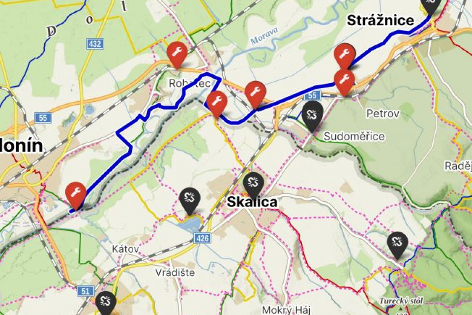 Mapa cyklotrasy | Zdroj: cyklookruhy.cz