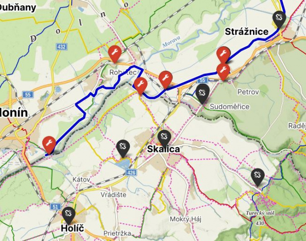 Mapa cyklotrasy | Zdroj: cyklookruhy.cz