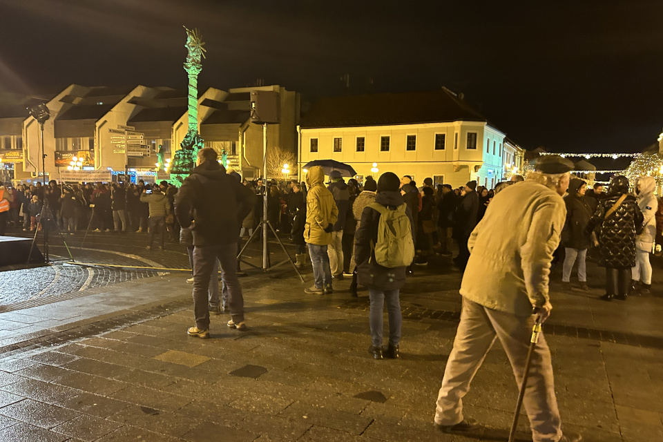 Protest v Trnave | Zdroj: Karin Talajková, Trnavské rádio