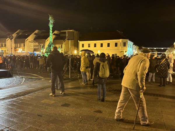 Protest v Trnave | Zdroj: Karin Talajková, Trnavské rádio