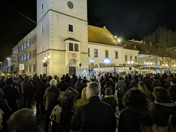 Protest v Trnave | Zdroj: Peter Rybár, Trnavské rádio