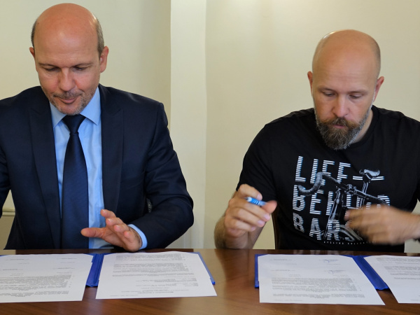 Dekan MTF STU Čambál a primátor Trnavy Bročka | Zdroj: trnava.sk