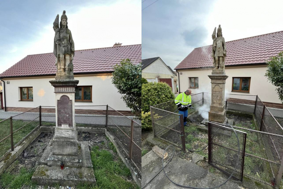 Socha pred a po ošetrení | Zdroj: Obec Bohdanovce nad Trnavou
