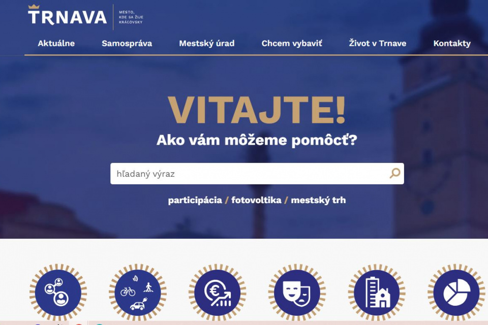Úvodná stránka nového webu | Zdroj: reprofoto trnava.sk