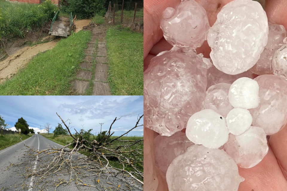 Počasie napáchalo škody, zranenia však našťastie nie. | Foto: Obec Unín, DHZ Chtelnica, Hančeslava Švástica, Skalicko, fb