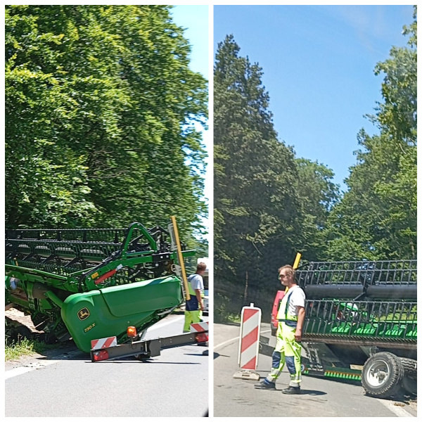 Skratka cez Bielu Horu kombajnistom nevyšla. | Foto: Michal Drahos, Dopravný servis SE, SI a okolie, fb