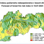 Mapa indexu rizika lesných požiarov | Zdroj: SHMÚ