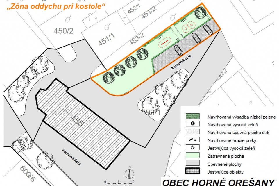 Návrh oddychovej zóny v Horných Orešanoch | Zdroj: Obec Horné Orešany