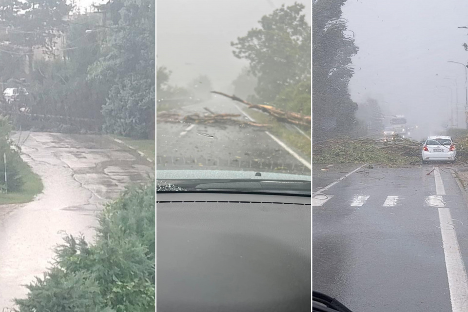 Región Hlohovca po búrke. | Zdroj: Dopravný servis Trnavského rádia, Fb