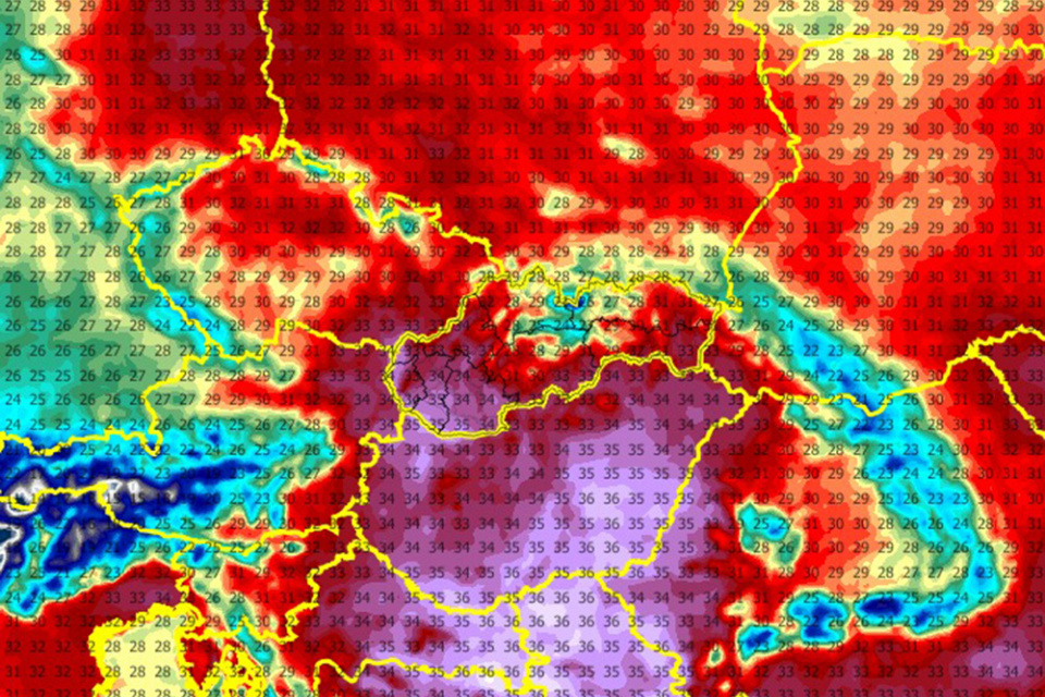 Vrchol vlny horúčav je stále pred nami. Najteplejšie bude väčšinou 3. alebo 4. septembra. | Zdroj: SHMÚ