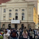Protest na Trojičnom námestí v Trnave | Foto: Pavol Holý, Trnavské rádio