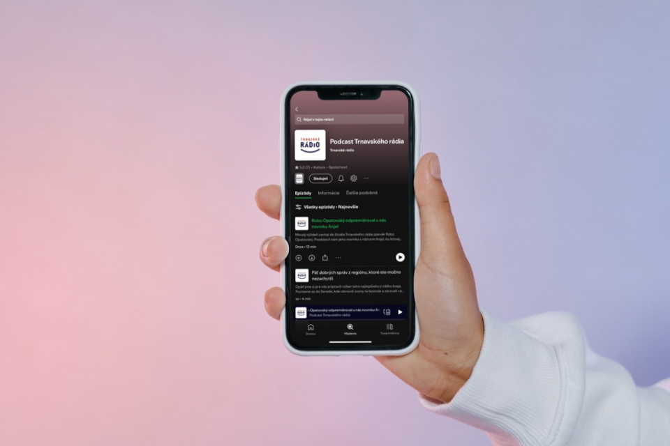 Podcast Trnavského rádia v aplikácii Spotify. | Reprofoto: Trnavské rádio