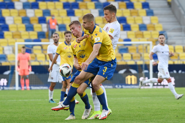 Záber z dnešného zápasu v Dunajskej Strede. | Foto: Lukáš Grinaj