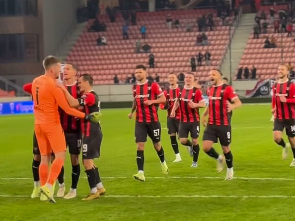 Penaltový rozstrel. V bráne zažiaril Žiga Frelih. | Zdroj: FC ST