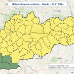 Meteo výstrahy 20. 11. 2024. | Zdroj: SHMÚ