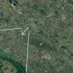 Uhol pohľadu vypustenej sondy, ktorá zaznamenala okrem iného Gabčíkovo I Zdroj: Google maps