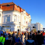 Protest na Námestí SNP v Trnave 4. 4. 2025. | Foto: red.