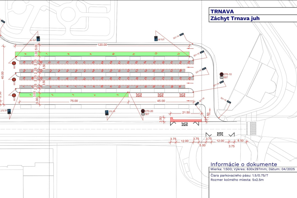 Plán záchytného parkoviska I Zdroj: Mesto Trnava