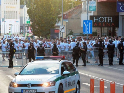 Policajná akcia počas uplynulého zápasu. l Foto: FB Polícia Trnavský kraj