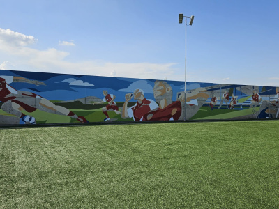 Mural v Zavare skrášli miestne ihrisko | Zdroj: archív Lukáša Sochora