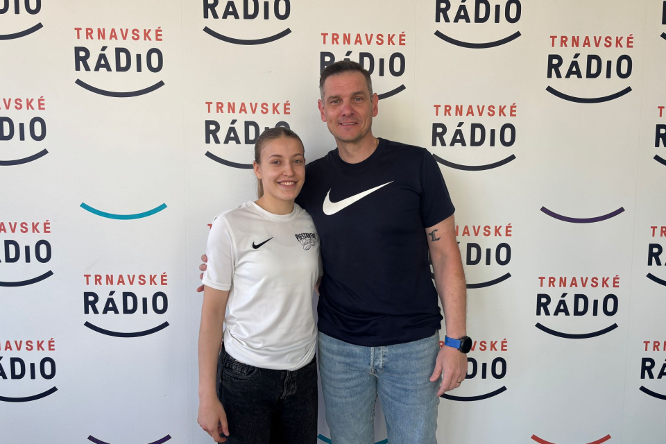 Tréner a hráčka v štúdiu Trnavského rádia | Foto: Zuzana Benková, Trnavské rádio