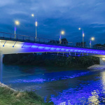Most Hlohovci slávnostne rozvietili 3. augusta 2023 večer. Rekonštrukcia trvala 541 dní. I Zdroj: Mesto Hlohovec