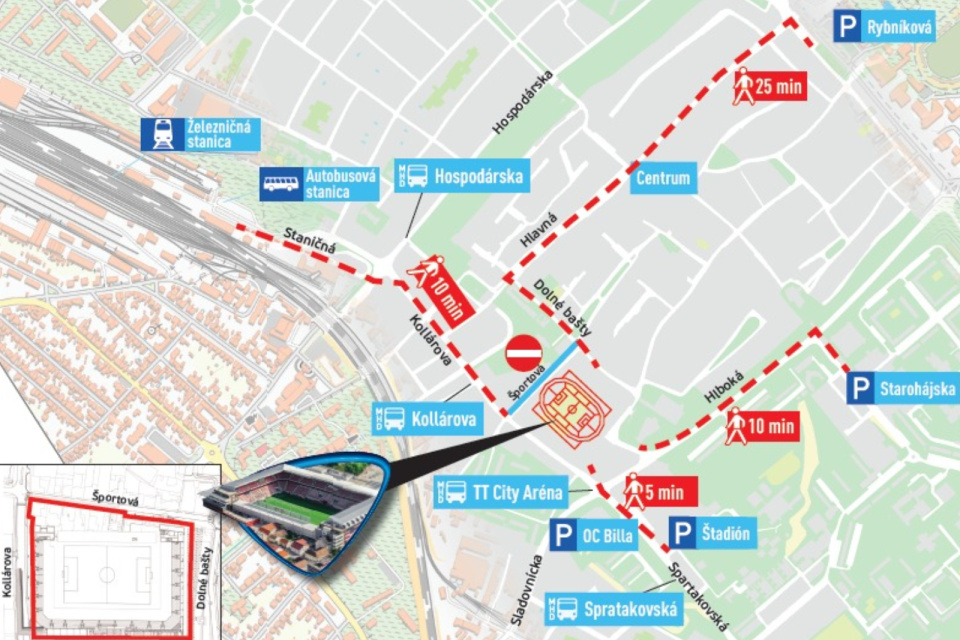 Fanúšikovia majú prísť v predstihu, najlepšie verejnou dopravou. | Foto: PZSR