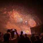 Vidieť sme mohli pyrotechnické či laserové efekty. | Foto: Hvezdáreň Hlohovec, fb